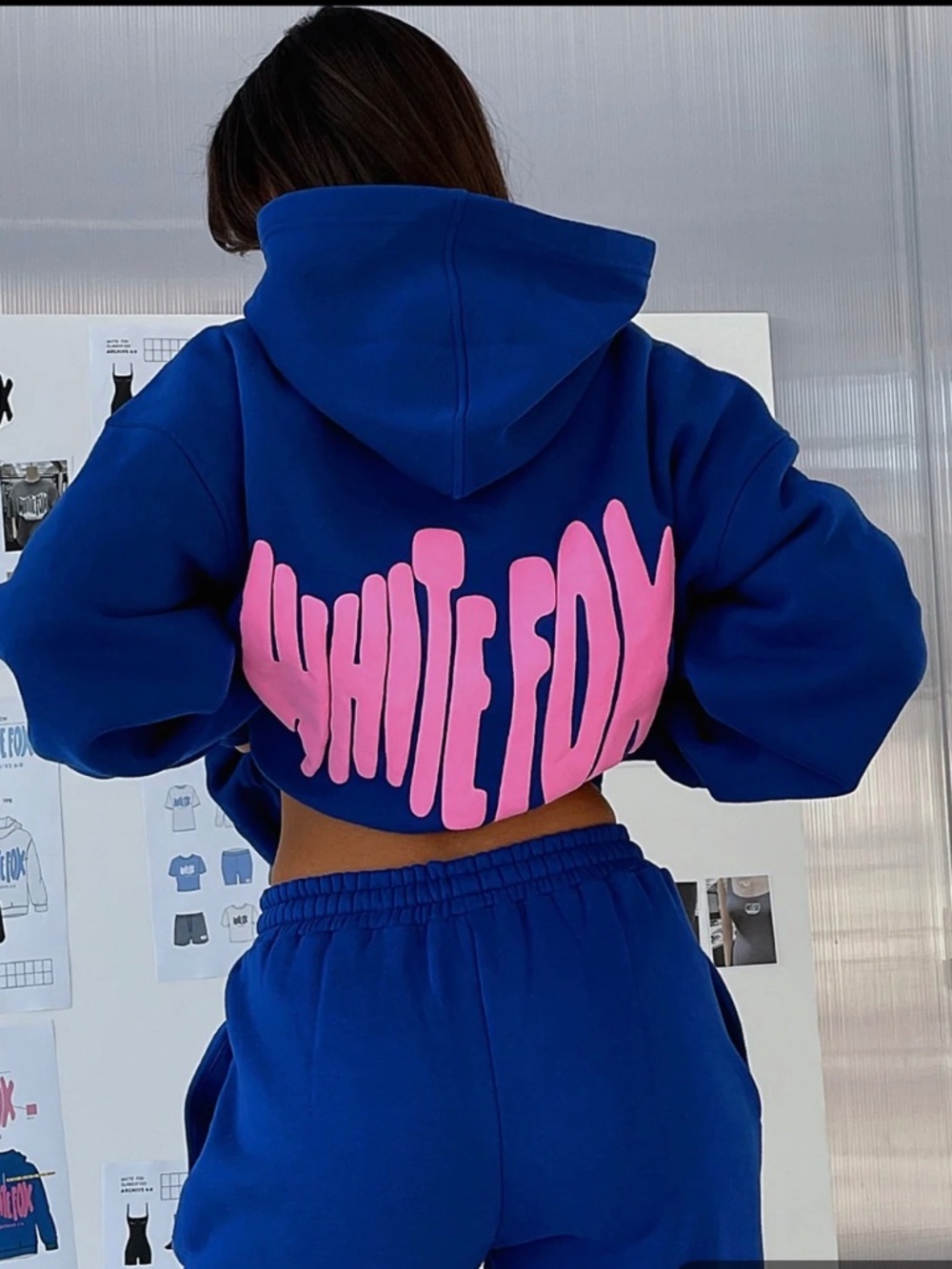 White Fox Archive 6.0 Oversized Hoodie Malibu Blue Pink Size L XL